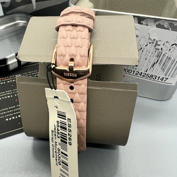 FOSSIL Women\'s Carlie Three-Hand Date Pink Leather Strap Watch, 35mm main image 4
